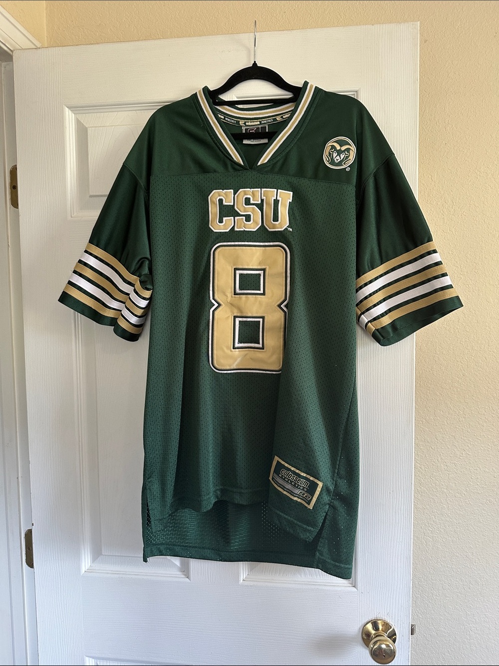 Colosseum CSU Green Football Jersey with Gold Number 8
